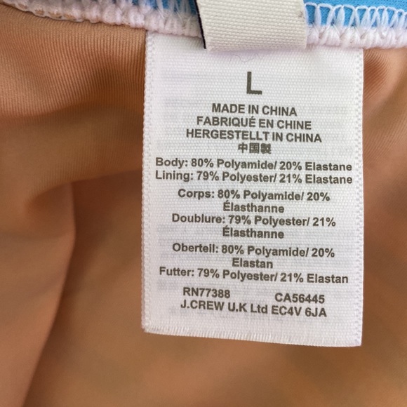 J. Crew One Piece Swimsuit Blue Stripe Plunge V-Neck Size Large - Picture 9 of 9